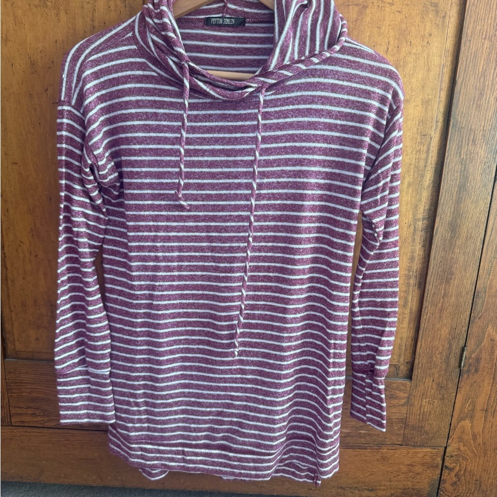 Peyton Jensen maroon and White Hoodie